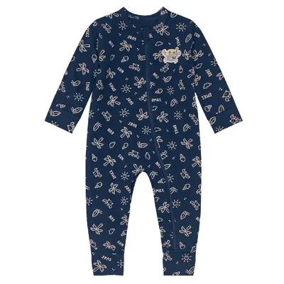 Macacão Longo Bebê Brandili Estampa Praiana Macacão Longo Bebê Brandili Estampa Praiana