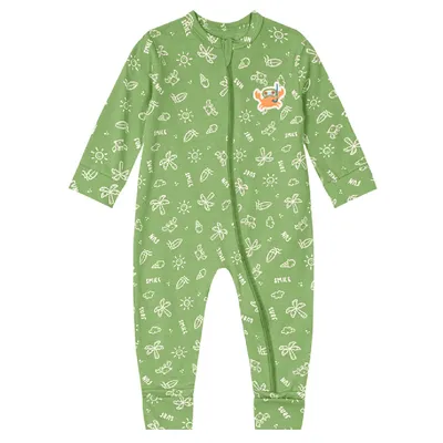 Macacão Longo Bebê Brandili Estampa Praiana Macacão Longo Bebê Brandili Estampa Praiana