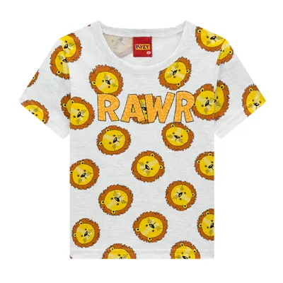 Camiseta Bebe Kyly Estampa Leao Rawr Camiseta Bebe Kyly Estampa Leao Rawr