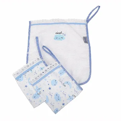 Kit Pano De Boca Felpa Minasrey Alvinha Cloud - 03 Unidades Kit Pano De Boca Felpa Minasrey Alvinha Cloud - 03 Unidades