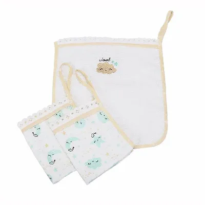 Kit Pano De Boca Felpa Minasrey Alvinha Cloud - 03 Unidades Kit Pano De Boca Felpa Minasrey Alvinha Cloud - 03 Unidades