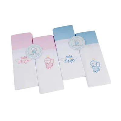 Kit Cueiro Bordado Minasrey Bebê Anjo - 02 Unidades