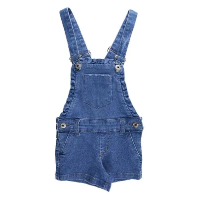 Jardineira Jeans Bebê Kookabu Com Bolso Frontal E Babado Jardineira Jeans Bebê Kookabu Com Bolso Frontal E Babado