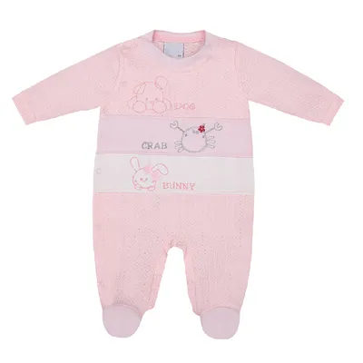 Macacão Longo Bebê Miniclô Com Detalhe Bordado