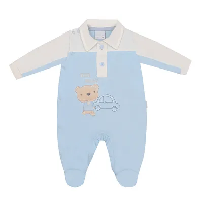 Macacão Longo Bebê Miniclô Bordado Ursinho