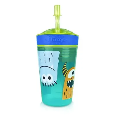 Copo Infantil Nuby 2 Em 1 Com Canudo 270ml Copo Infantil Nuby 2 Em 1 Com Canudo 270ml