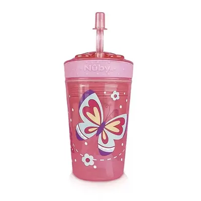 Copo Infantil Nuby 2 Em 1 Com Canudo 270ml Copo Infantil Nuby 2 Em 1 Com Canudo 270ml