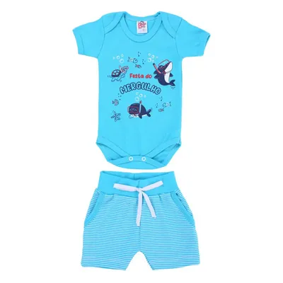 Conjunto Baby Bee Estampa Fundo Do Mar