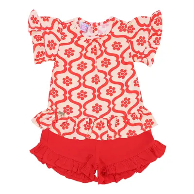 Conjunto Bebê Din Don Estampa Flor Conjunto Bebê Din Don Estampa Flor