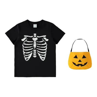 Camiseta Infantil Malwee Halloween Com Bolsa Abóbora Camiseta Infantil Malwee Halloween Com Bolsa Abóbora