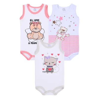 Kit Body Infantil Mub Estampado - 3 Peças