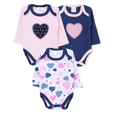 Kit Body Manga Longa Bebê Presente De Anjo Coração - 3 Peças Kit Body Manga Longa Bebê Presente De Anjo Coração - 3 Peças