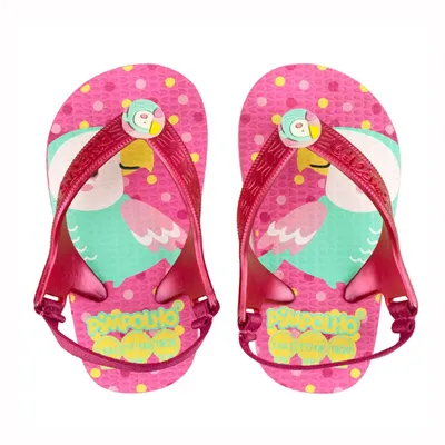 Chinelo Infantil Pimpolho Com Elástico Papagaio Chinelo Infantil Pimpolho Com Elástico Papagaio