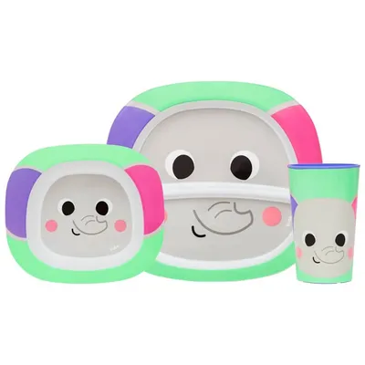 Kit Refeição Buba Bubazoo Elefante - 3 Peças Kit Refeição Buba Bubazoo Elefante - 3 Peças