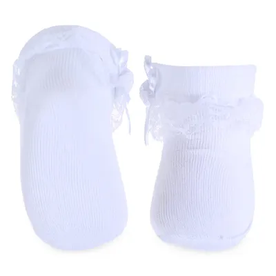 Meia Soquete Infantil Brando Com Renda E Apliques Meia Soquete Infantil Brando Com Renda E Apliques