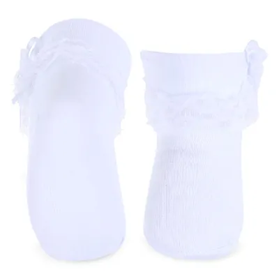 Meia Soquete Infantil Brando Com Renda E Apliques Meia Soquete Infantil Brando Com Renda E Apliques
