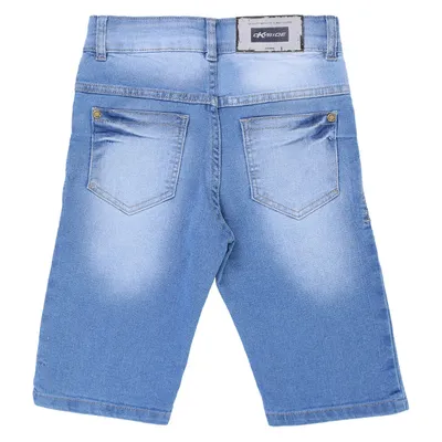 Bermuda Jeans Juvenil Okyside Used Com Puídos Bermuda Jeans Juvenil Okyside Used Com Puídos