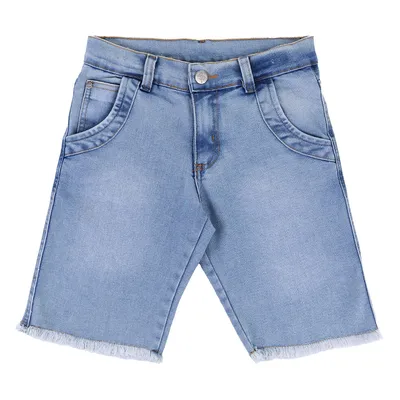 Bermuda Jeans Juvenil Used Com Barra Desfiada Bermuda Jeans Juvenil Used Com Barra Desfiada
