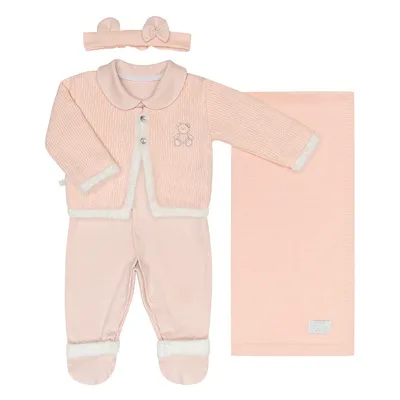 Saída De Maternidade Fofinho Casaco Ursinho - 4 Peças