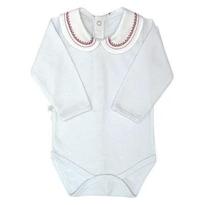 Body Bebê Fofinho Manga Longa Suedine Gola Bordada Body Bebê Fofinho Manga Longa Suedine Gola Bordada