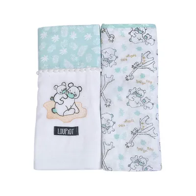 Kit Toalha Fralda Loupiot Temas Safari - 2 Peças