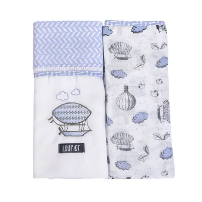 Kit Toalha Fralda Loupiot Temas Balões - 2 Peças