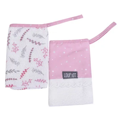 Kit Pano De Boca Loupiot Temas Felpa Flores - 2 Peças Kit Pano De Boca Loupiot Temas Felpa Flores - 2 Peças