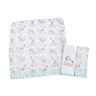 Kit Pano De Boca Loupiot Temas Safari - 3 Peças Kit Pano De Boca Loupiot Temas Safari - 3 Peças