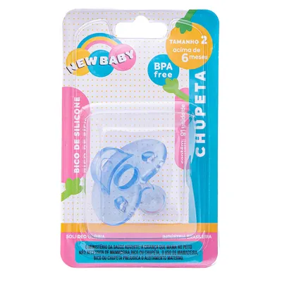 Chupeta New Baby Soft Redonda Silicone Assimétrico Fase 2