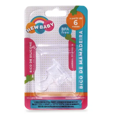 Bico De Mamadeira New Baby Silicone Assimétrico Fase 2 Bico De Mamadeira New Baby Silicone Assimétrico Fase 2