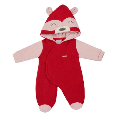 Macacão Longo Bebê Miniclo Plush Capuz Guaxinim