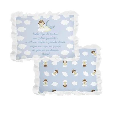 Travesseiro Anjo Da Guarda Estampado Com Babado Travesseiro Anjo Da Guarda Estampado Com Babado
