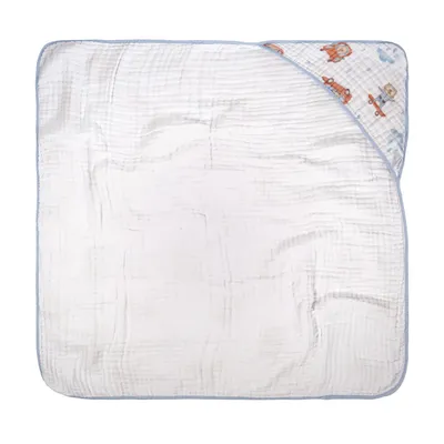 Toalha Com Capuz Baby Joy Soft Mais Estampada Urso Carrinho