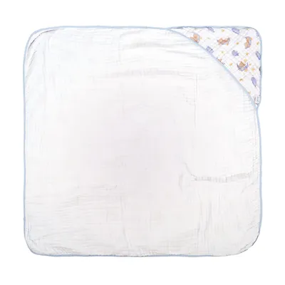Toalha Com Capuz Baby Joy Soft Mais Estampada Urso Celeste