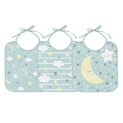 Kit Babador Bercinho Felpudo Estampa Céu Estrelado - 3 Peças Kit Babador Bercinho Felpudo Estampa Céu Estrelado - 3 Peças