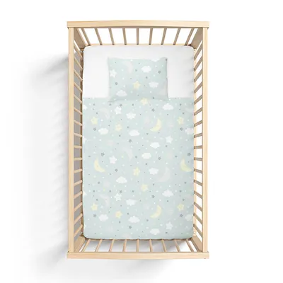 Jogo Lençol Berço Americano Bercinho Céu Estrelado - 3 Peças Jogo Lençol Berço Americano Bercinho Céu Estrelado - 3 Peças