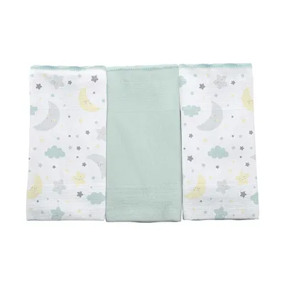 Kit Pano De Boca Bercinho Céu Estrelado - 3 Peças Kit Pano De Boca Bercinho Céu Estrelado - 3 Peças