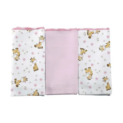 Kit Pano De Boca Bercinho Girafa - 3 Peças Kit Pano De Boca Bercinho Girafa - 3 Peças