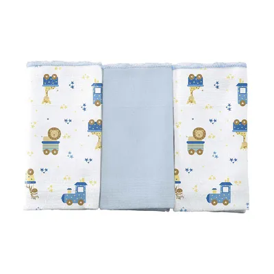 Kit Pano De Boca Bercinho Safari - 3 Peças Kit Pano De Boca Bercinho Safari - 3 Peças