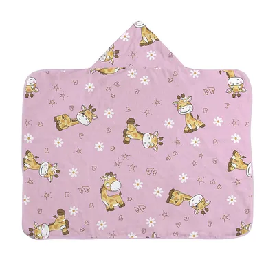 Toalha Com Capuz Bercinho Estampada Girafa