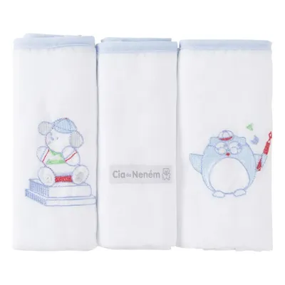 Fralda De Pano 03 Peças Bordado 9955 Fralda De Pano 03 Peças Bordado 9955