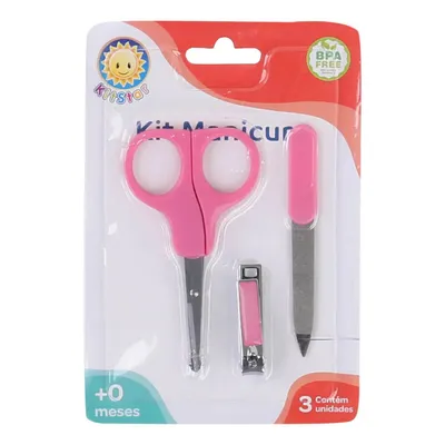 Kit Manicure Kitstar Infantil Tesoura Lixa E Cortador De Unhas