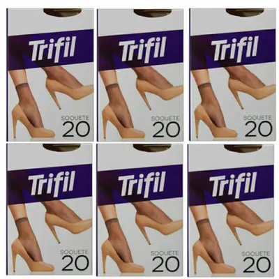 Kit Meia Soquete Trifil Transparente Fio 20 - 12 Unidades