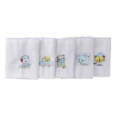 Kit Fralda Bordada Com 05 Peças 6203 Kit Fralda Bordada Com 05 Peças 6203