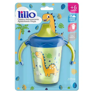 Caneca Lillo Antivazamento Aprendizado Magia Azul 207ml