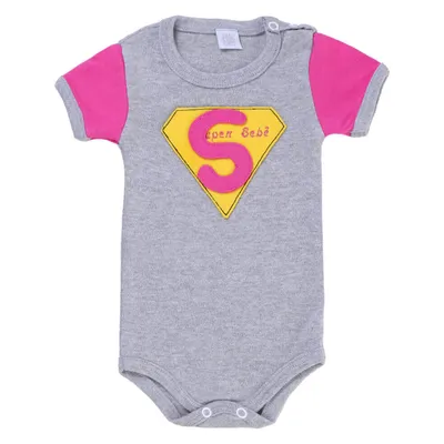 Conjunto Body e Short Suedine Bordado Super Bebê