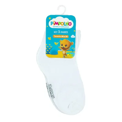 Kit Meia Pimpolho Infantil Lisa 26/30 Com 03 Pares