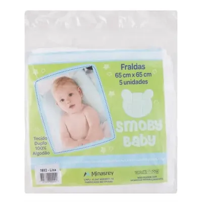 Fralda Lisa 65 x 65cm Com 5 Un Fralda Lisa 65 x 65cm Com 5 Un