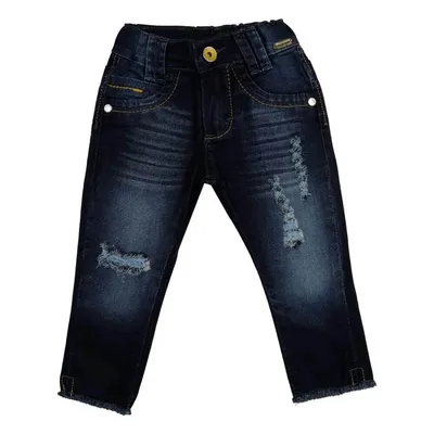 Calça Jeans Mackvanny Com Lycra E Rasgo No Joelho