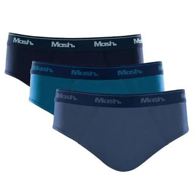 Kit Cueca Slip Mash 03 Peças Em Algodão Masculino Kit Cueca Slip Mash 03 Peças Em Algodão Masculino
